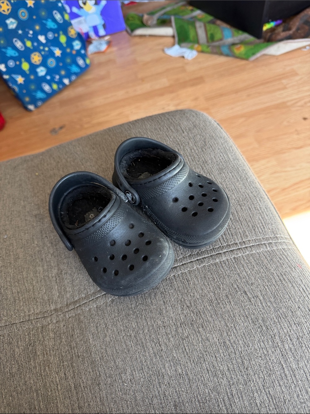 CROCS Kids Black Slip-On Clogs with Heel Strap